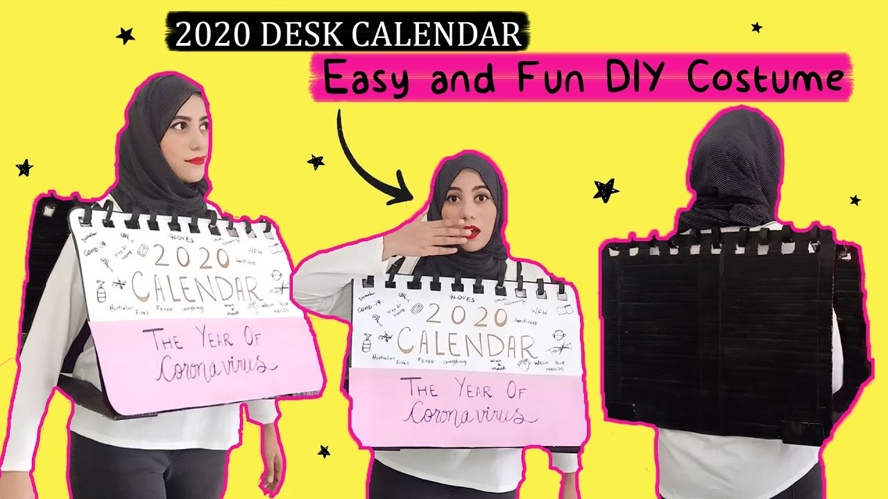 DIY 2020 Desk Calendar | easy and fun costume idea for 2020