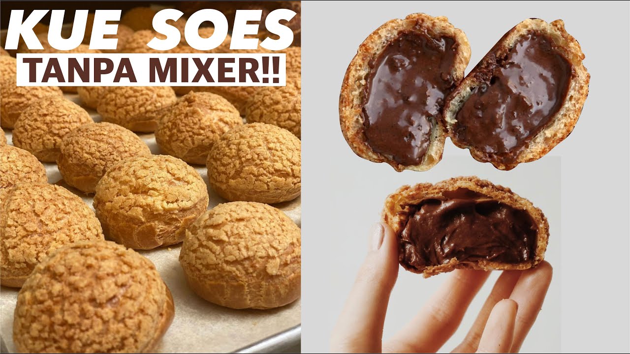 Tanpa MIXER!! Takaran SENDOK!! Resep CHOUX AU CRAQUELIN aka SOES  CRISPY isi COKLAT LUMER!!