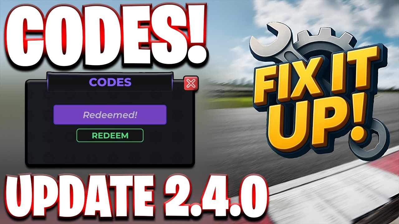 *🏎️ГОНКИ* НОВЫЕ, ВСЕ РАБОЧИЕ КОДЫ ДЛЯ ОБНОВЛЕНИЯ 2.4.0 ДЛЯ FIX IT UP! ROBLOX FIX IT UP