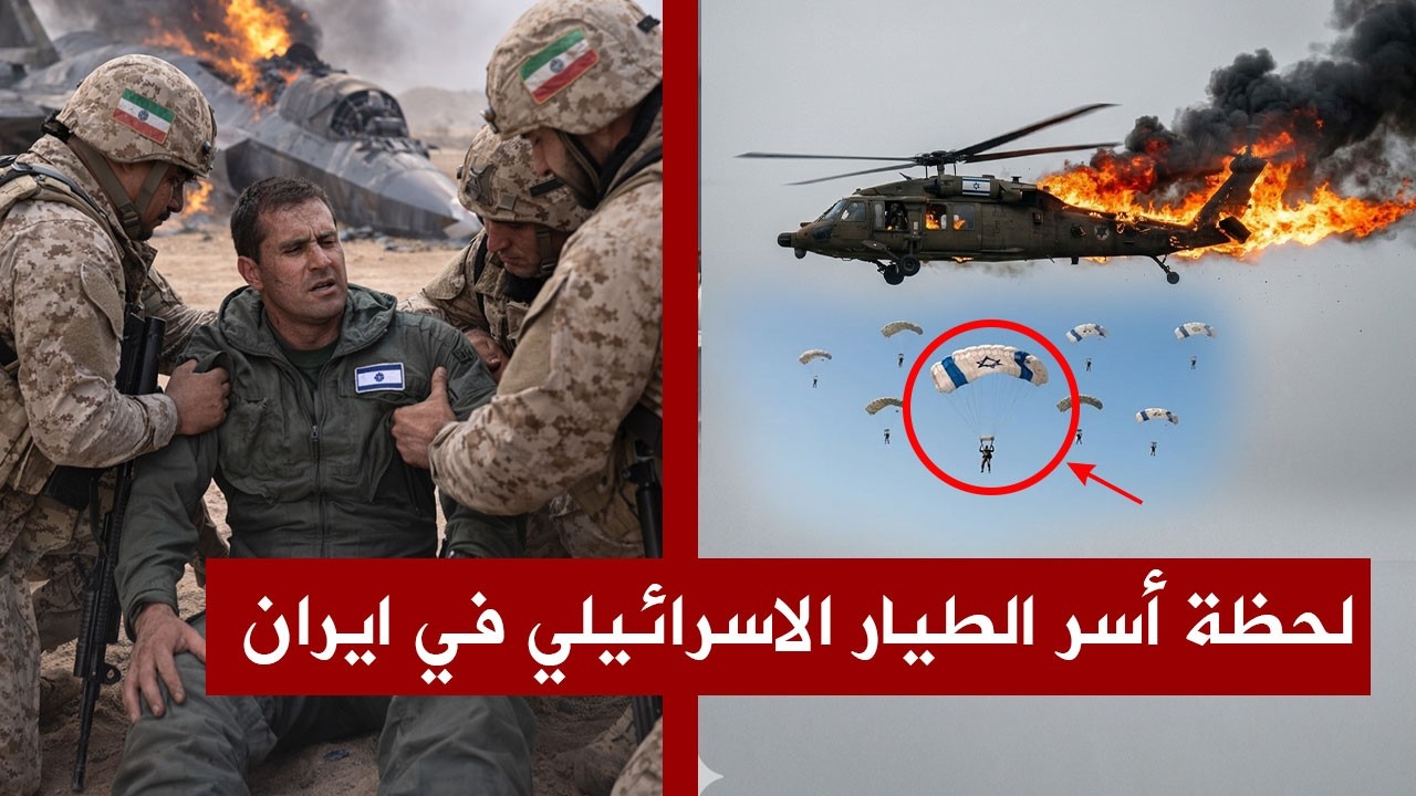 اللحظات الاولى لأسر 4 طيارين اسرائيليين على يد الجيش الايراني بعد إسقاط طائرتهم فوق ايران