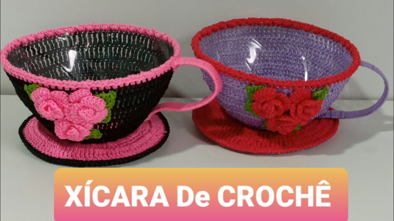 Xícara de crochê reciclada 💘 | Passo a passo - Valdenete crochê artes e reciclagem