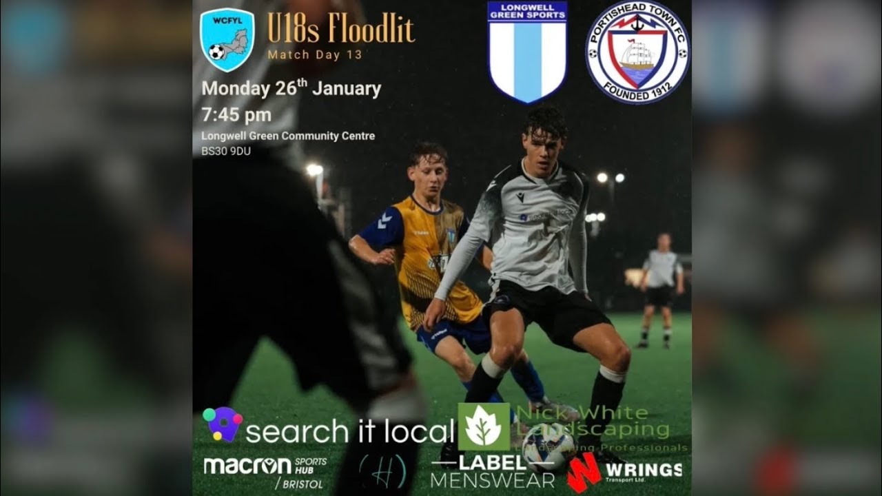Floodlit U18s / Longwell Green Sports 2-6 Portishead Town
