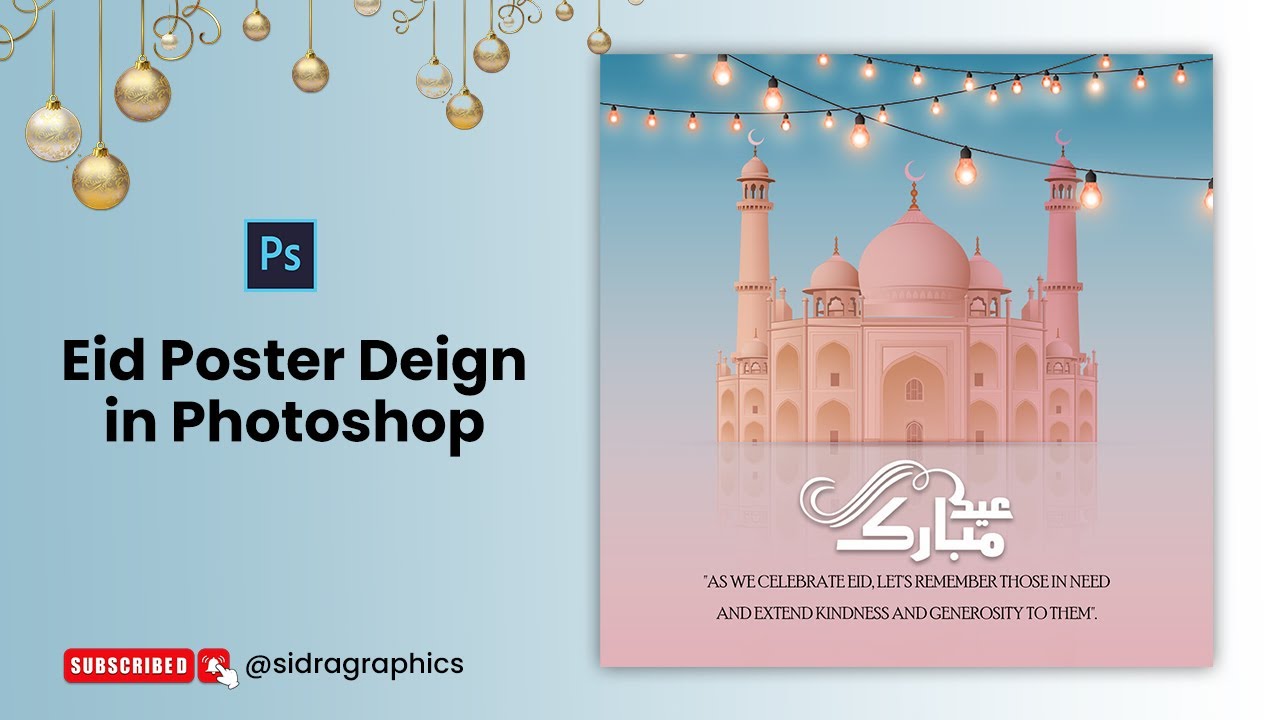 Eid Poster Design in Photoshop | Step-by-Step Tutorial | free PSD