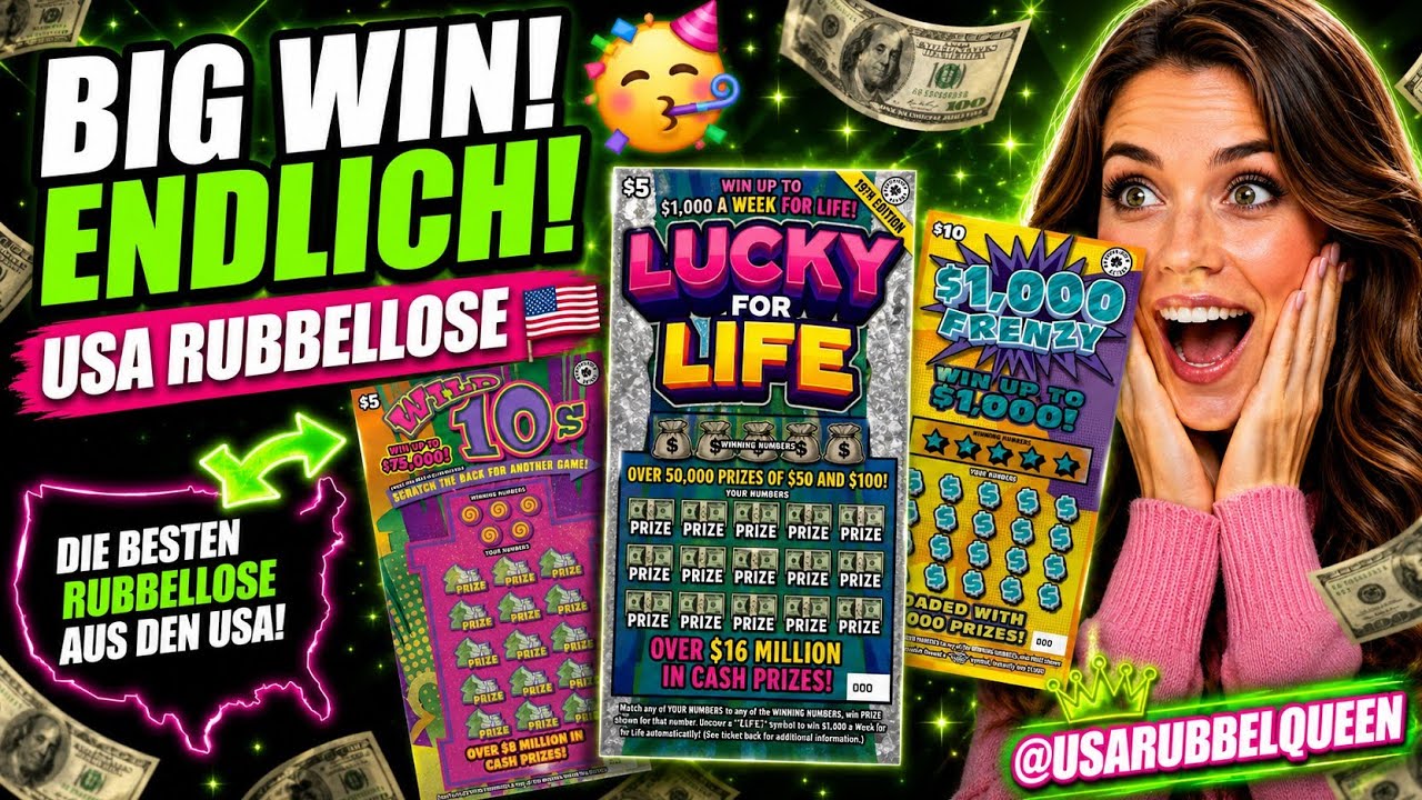 Mega! 🤑🤑 30 $ Rubbellose aus WA USA 🇺🇸 und das ist der Gewinn🙆‍♀️🥳 #rubbellose #deutsch