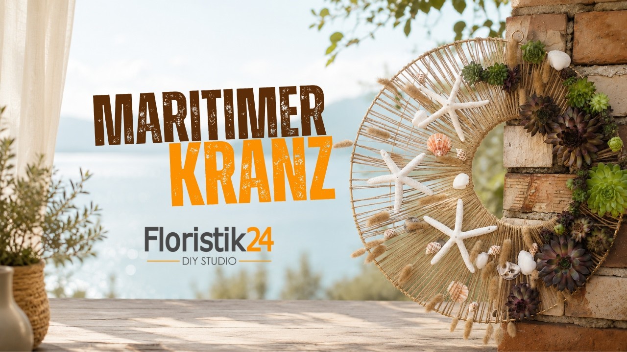 Türkranz maritim mit Sukkulenten Deko | Maritime Deko Kranz
