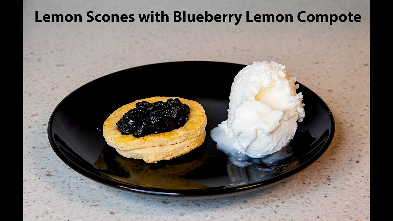 Lemon Scones with Blueberry lemon Compote