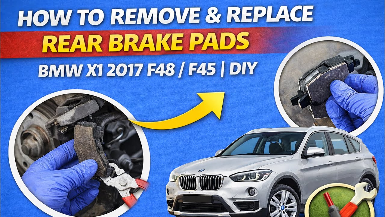 Как снять и заменить задние тормозные колодки BMW X1 2017 F48 / F45 | Ремонт тормозов своими руками