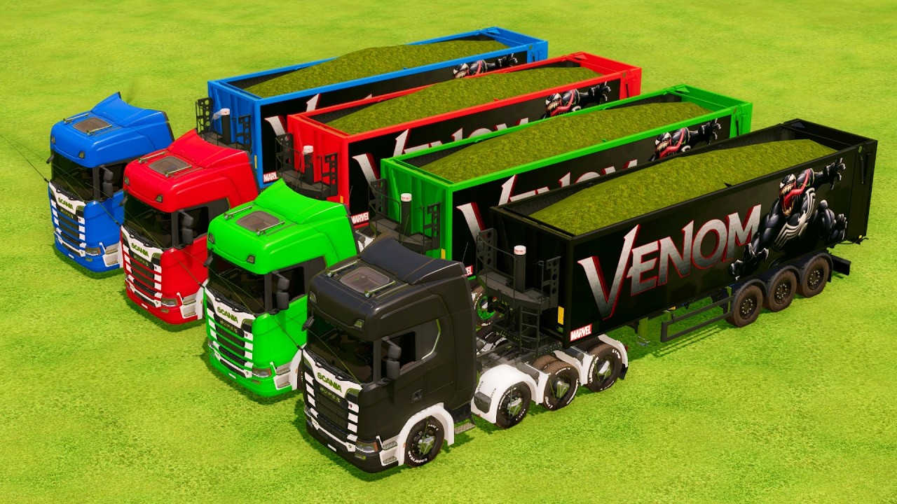 Transporting Colorful Rainbow Trailer Trucks - Farming Simulator 22 #23