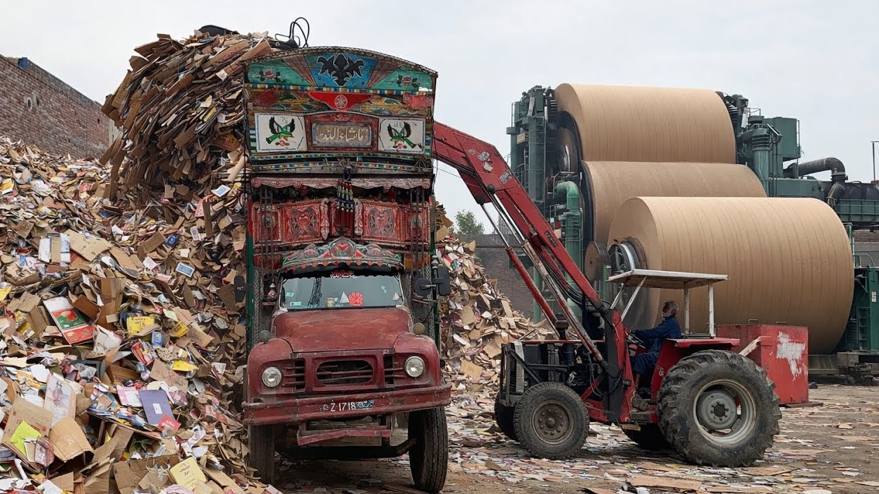 Millions of Cardboards Recycled Into New Cardboard Rolls | Full Process