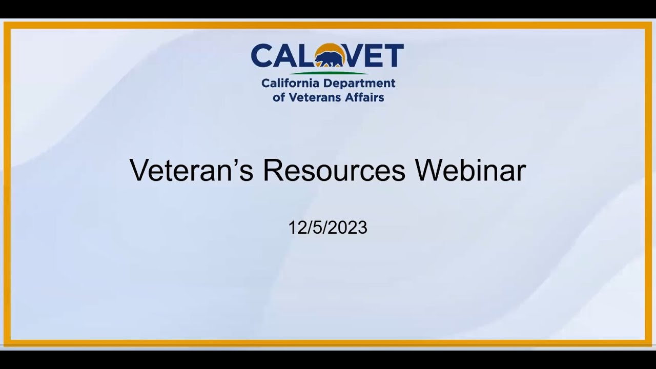 CalTAP | Veterans Resources Webinar | 12-05-2023