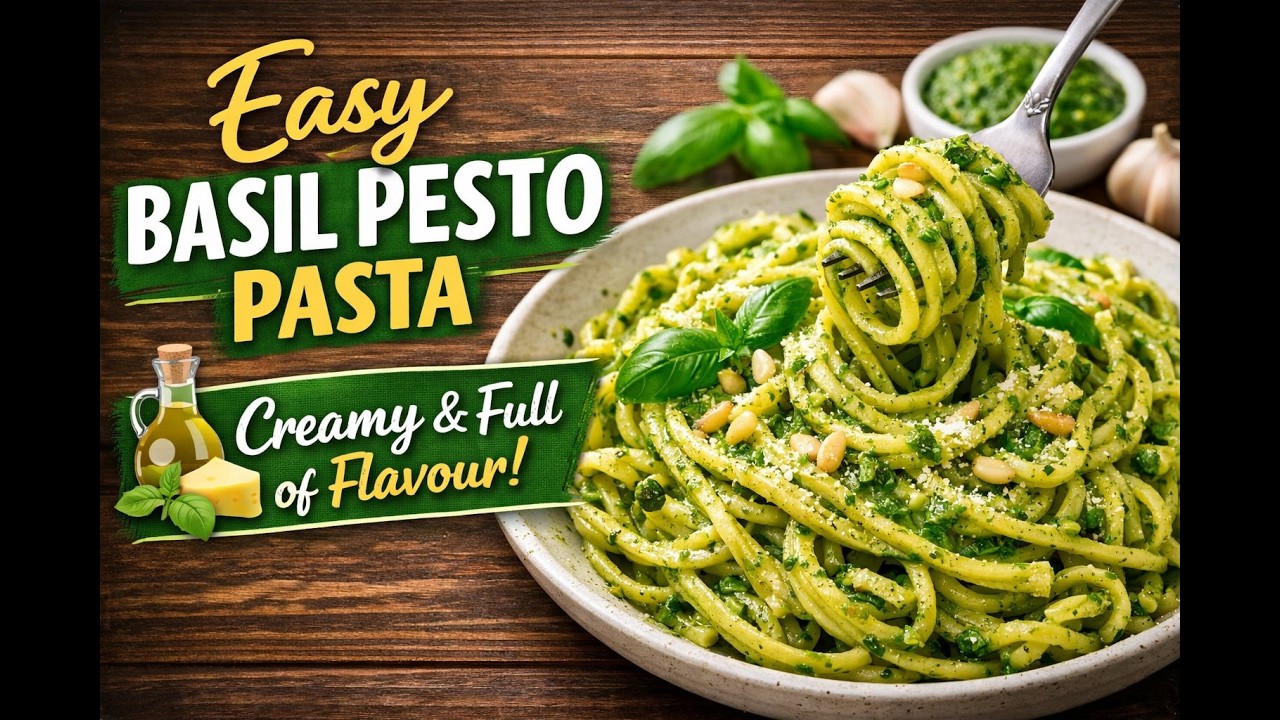 This Creamy Basil Pesto Pasta Is So Addictive 🍝🌿