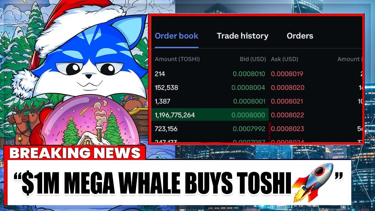 Купить кита на $1 000 000. Только что попали в $TOSHI 😳 Киты Coinbase активно загружаются 💰🚀