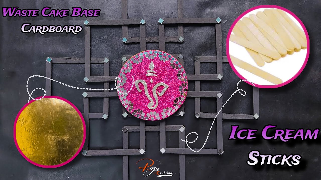 How to Make beautiful Ganesha Wall Hanging || Ganpati Wall Hanging Making With Ice Cream Sticks #diy