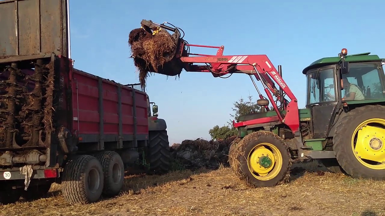 Wywóz Obornika John Deere 6155M & 2140