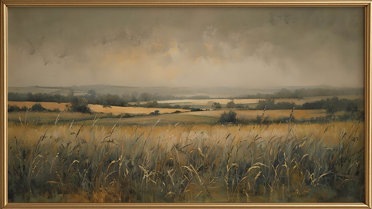 Golden Wheat Fields TV Screensaver | Calm Countryside Landscape Ambient Art in 4K