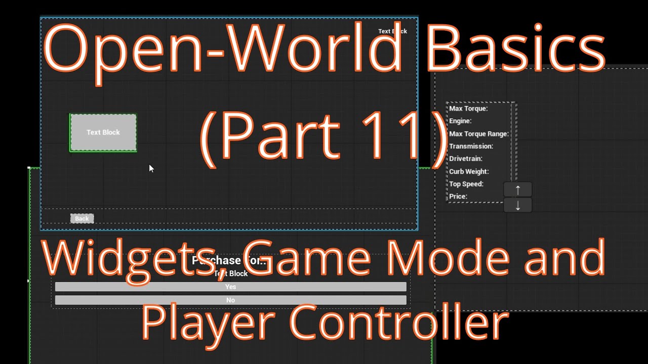 Dealership level: Widgets, Game Mode and Player Controller