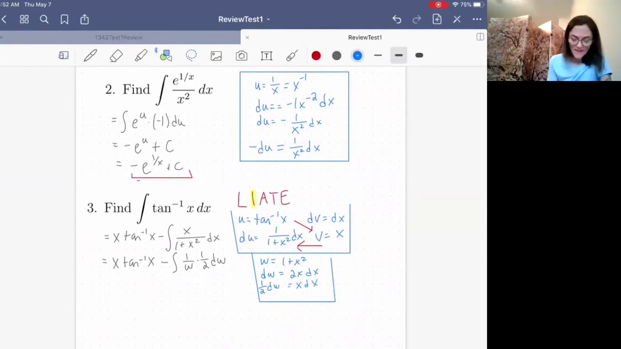 Calculus II: Test 1 Review (2020)