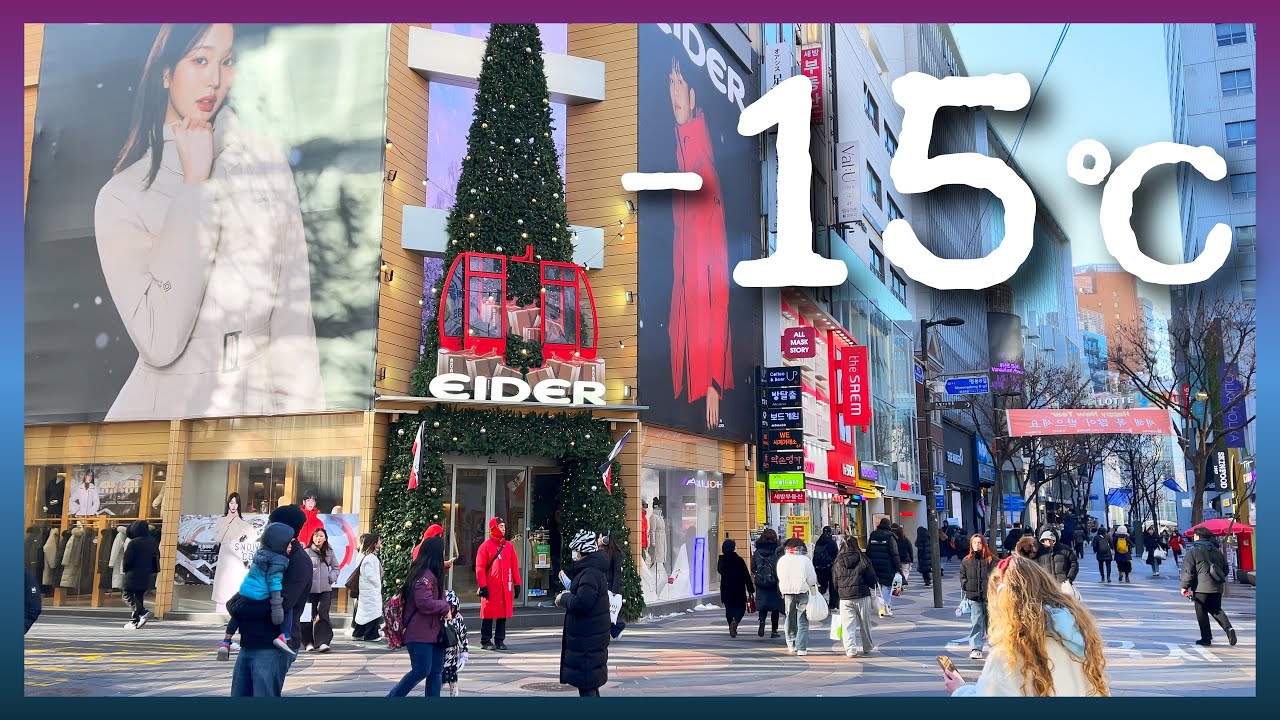 Frozen Day, Myeongdong in Winter 🥶🧊