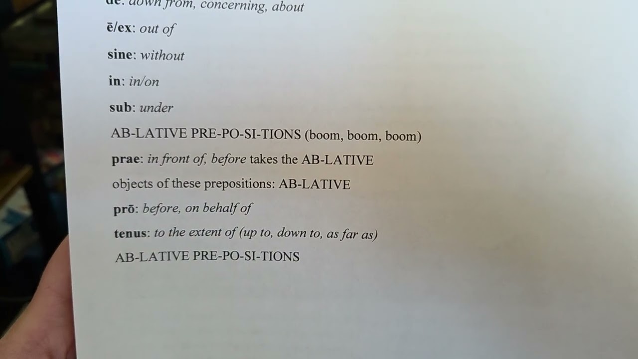 Latin Ablative Prepositions Song (With Meanings!)