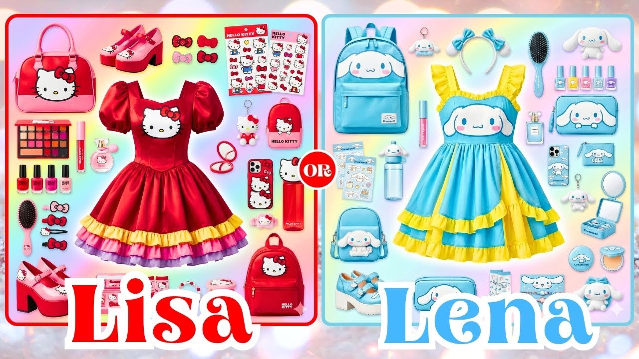 Lisa or Lena 💗🎁❤ Hello Kitty vs Cinnamoroll #lisa #lena #lisaorlena #trending #lisaandlena