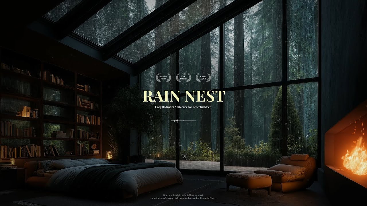 Midnight Rain Piano 🌧 Sleep Ambience