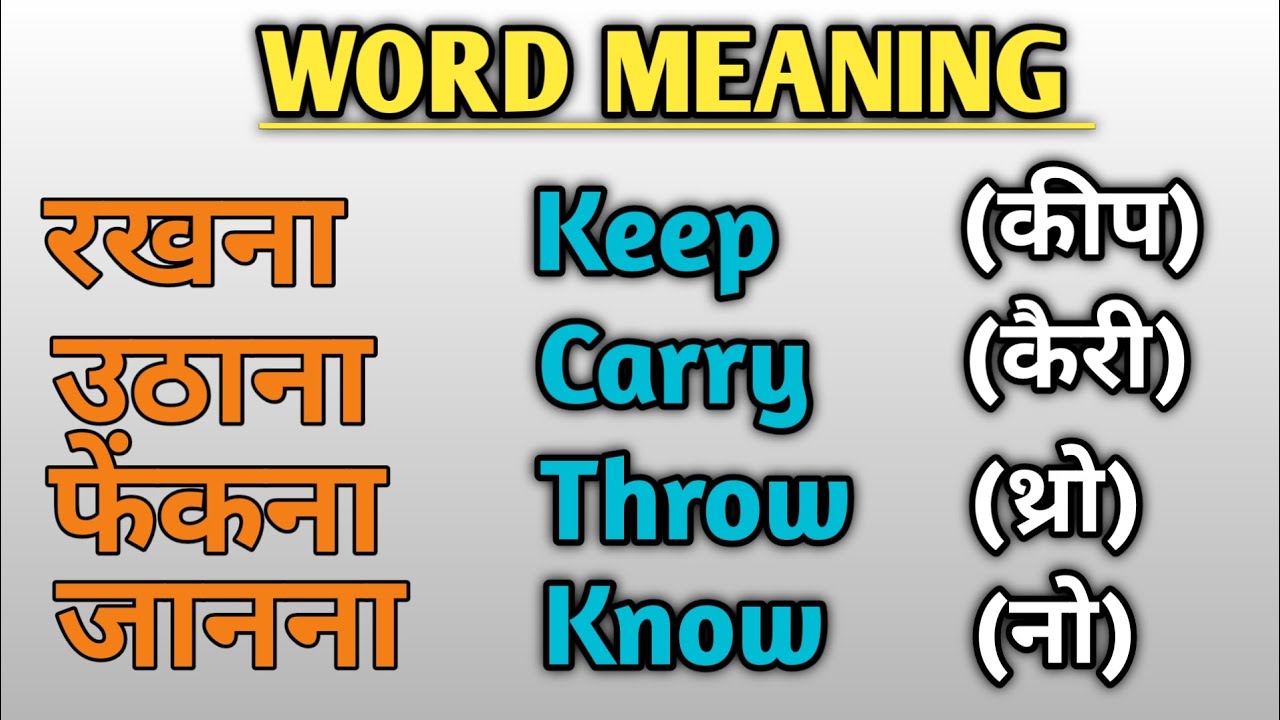 सबसे ज्यादा बोले जाने वाले English Words | Daily Use English Word Meanings |
