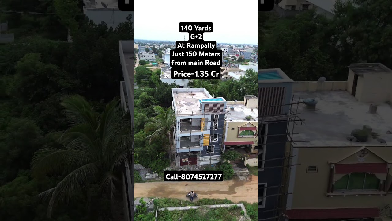 West Face 140 Yards G+2 House for sale in Rampally l at 1.35 Cr l for More Details Please Contact