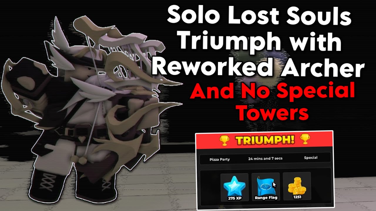 Solo Lost Souls Triumph with Reworked Archer & No Special Towers | Tower Defense Simulator