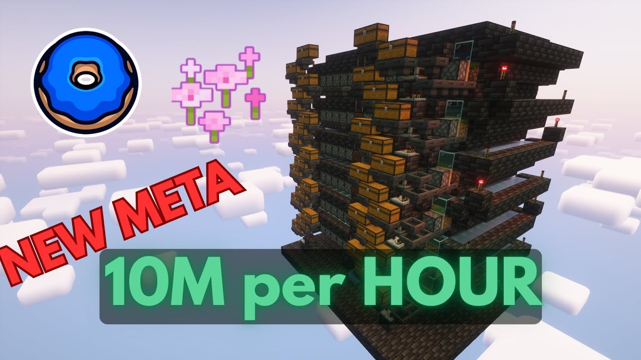 New Best Meta Farm In DONUTSMP/10M HOUR Tutorial, pink petal farm (Flower Power v7)