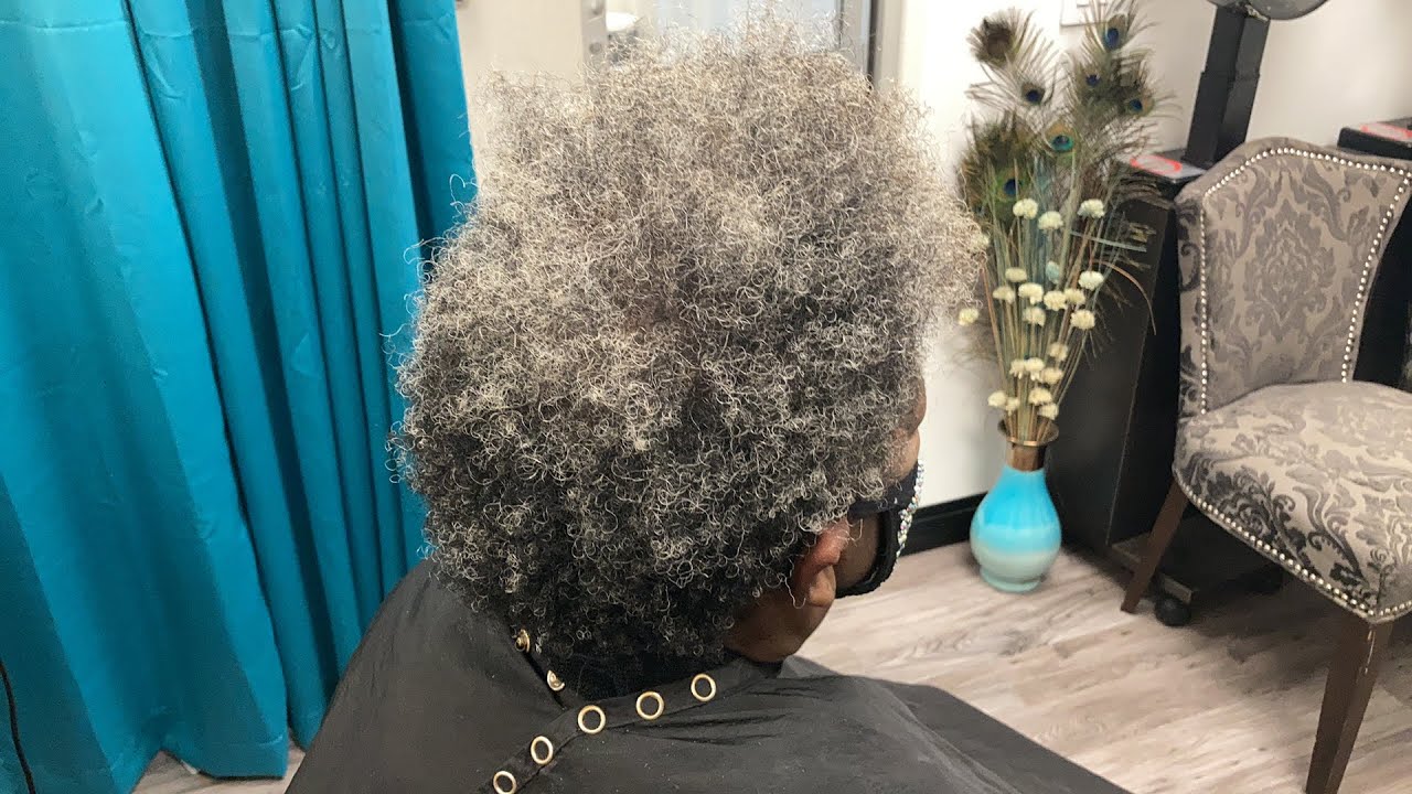 Tapered cut on gray natural hair