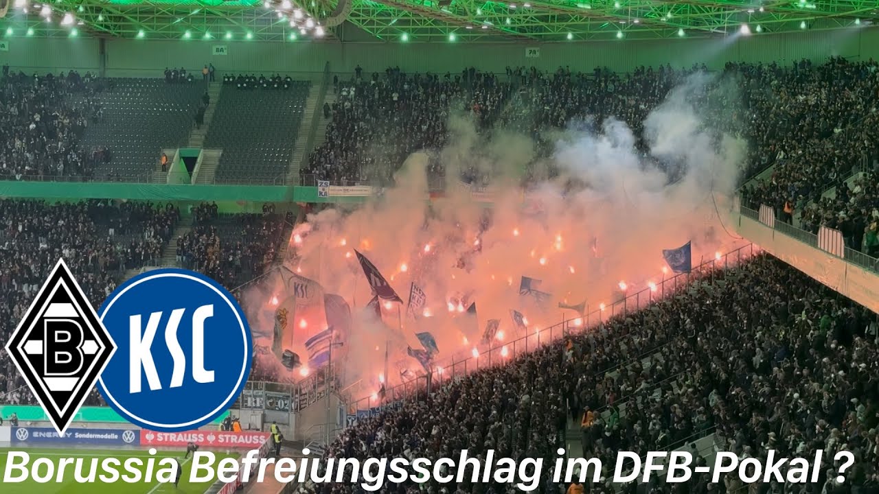 Borussia Mönchengladbach - Karlsruher SC | Choreo, Pyroshow & über 6.000 KSC Fans im Borussia Park