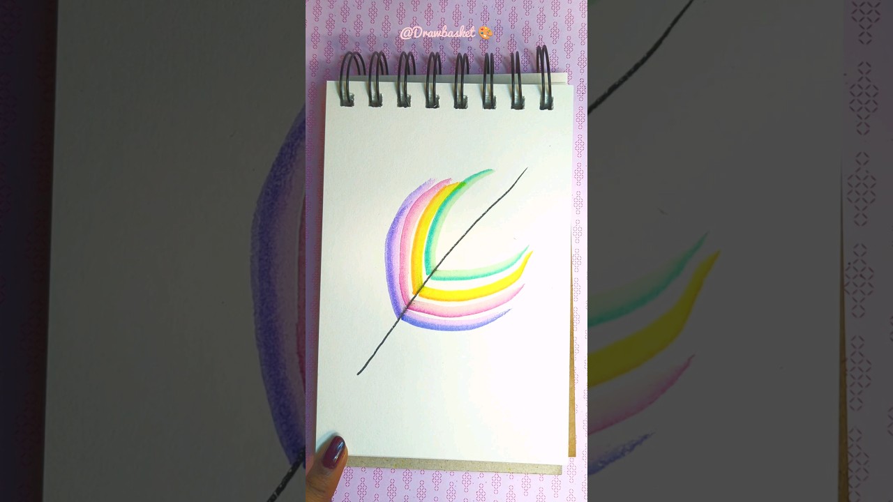 Rainbow leaf 🌿🌈 #youtubeshorts #drawbasket #creativeart #satisfying