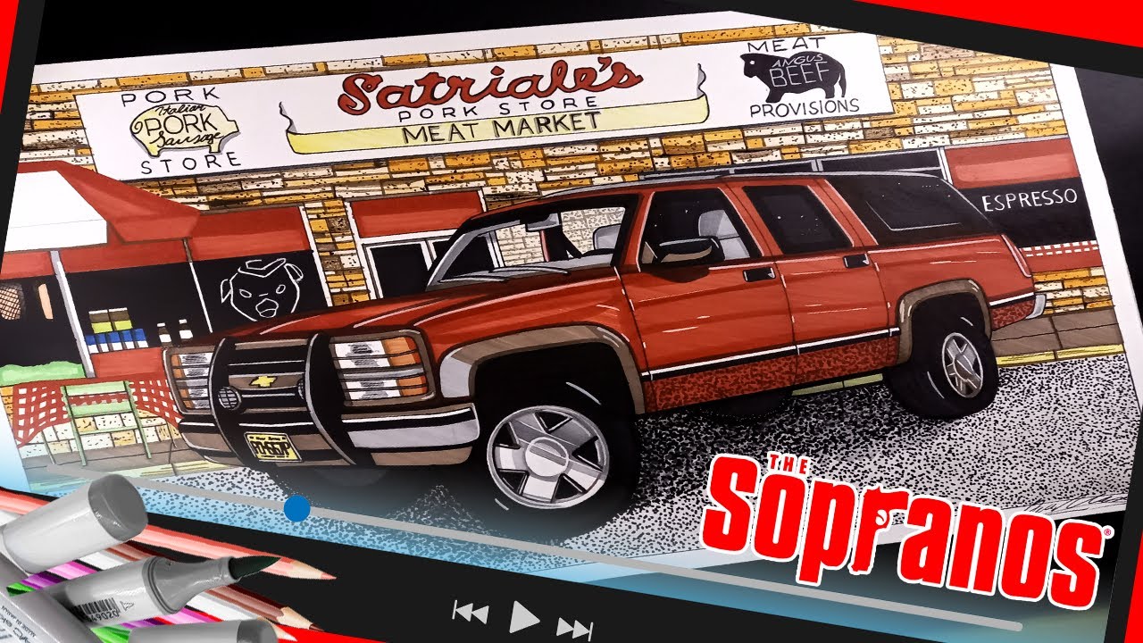 THE SOPRANOS Themed : 1999 Chevrolet Suburban Drawing | Time Lapse