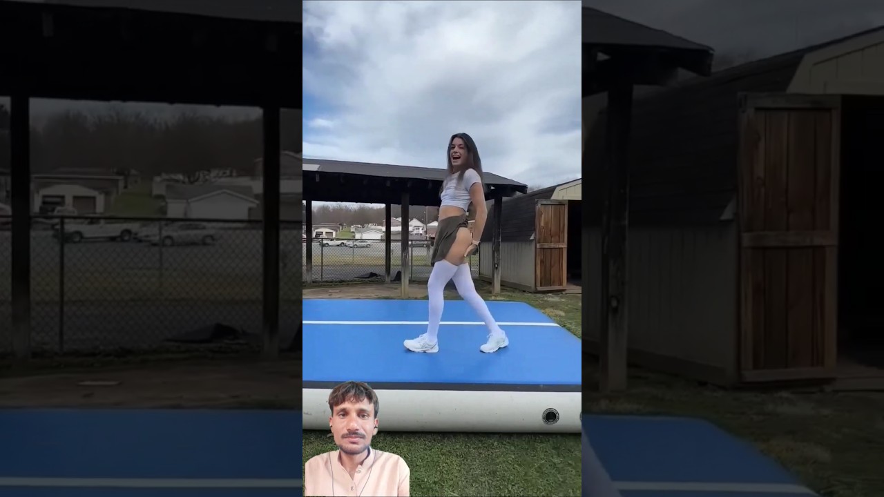 Beautiful Beech Girl Jump #flip #trampoline #backflip #jump