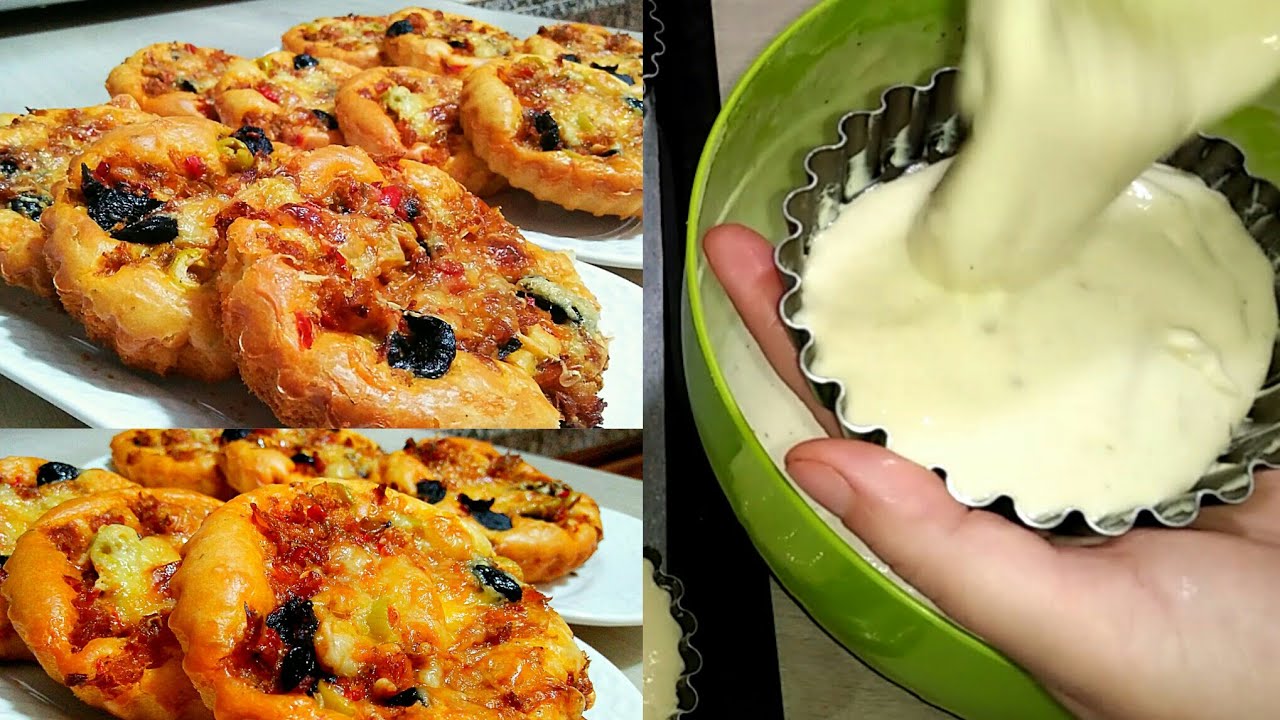 بيتزا سائلة !!🌙بدون دلك ولا عذاب بحشوة التونة رهييبة😋 من ارووع ماستتذوقين وتنفع لمجة للمدرسة👌