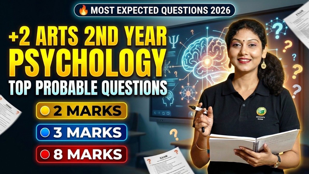 +2 Arts 2nd Year Psychology Most Expected Questions 2026 || 2,3 & 8 Marks Important Questions