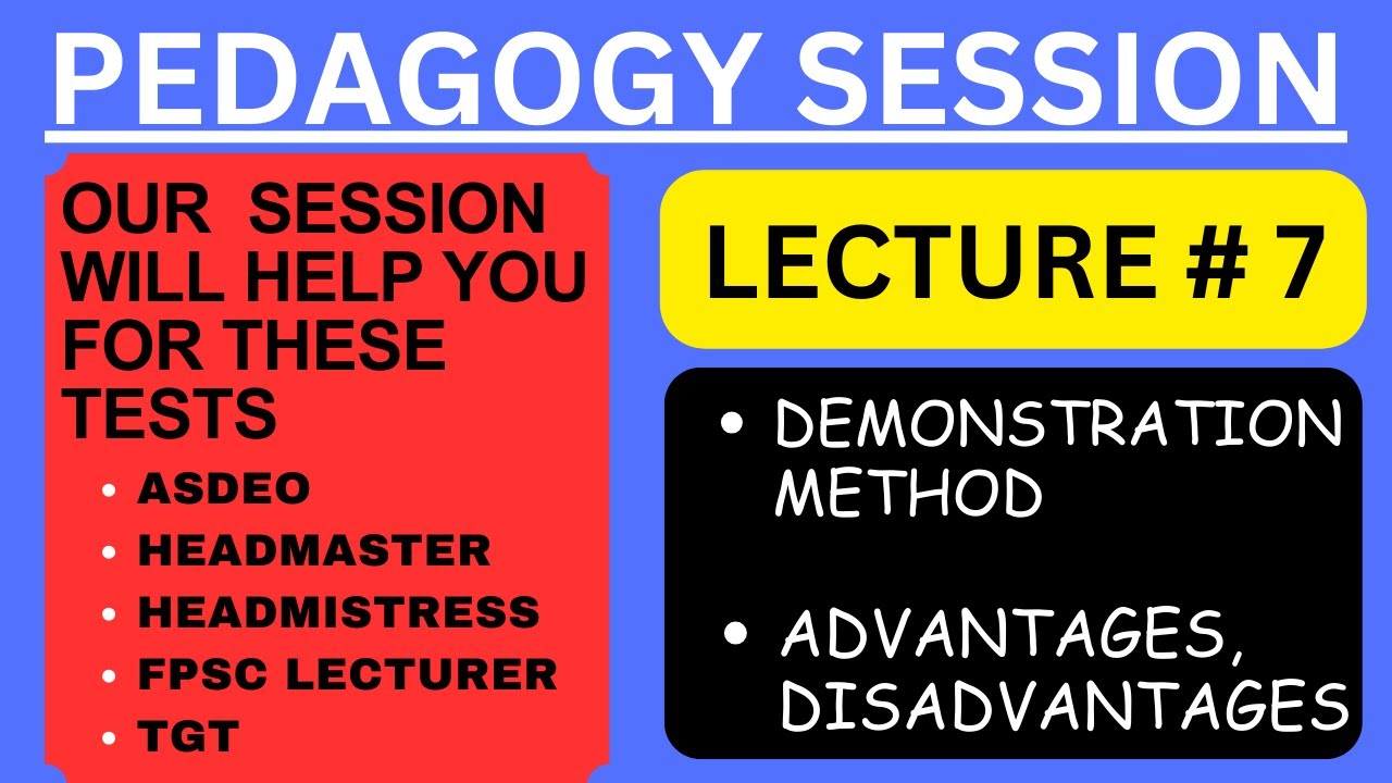 FPSC Junior Teacher Females Lec # 7 Demonstration Method | Teaching Lecturer|Headmaster Headmistress