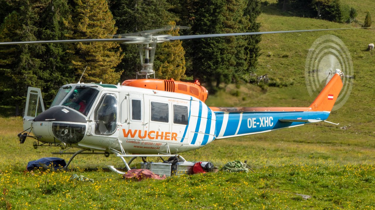 Wucher Helicopter | Landung Bell 205 OE-XHC an der Rosenalmbahn im Zillertal