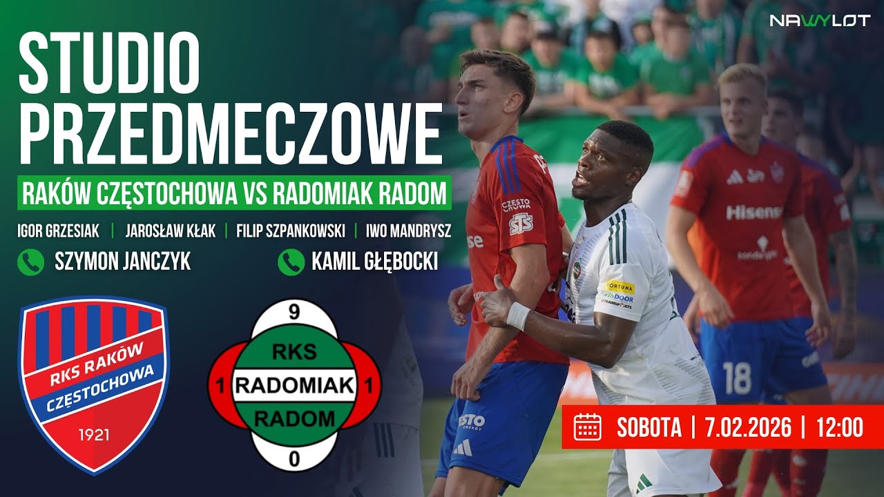 RAK&Oacute;W CZĘSTOCHOWA VS RADOMIAK RADOM | STUDIO PRZEDMECZOWE | 📞: Szymon Janczyk, Kamil Głębocki