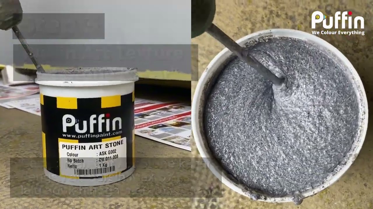 CARA PENGAPLIKASIAN PUFFIN ART TEXTURE (Art Stone Kasar) Dinding rumah bernuansa batu alam natural!