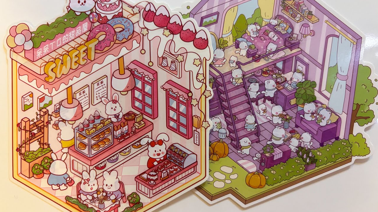 [ASMR] 3D Sticker Scene | Sweet Treat & Full House