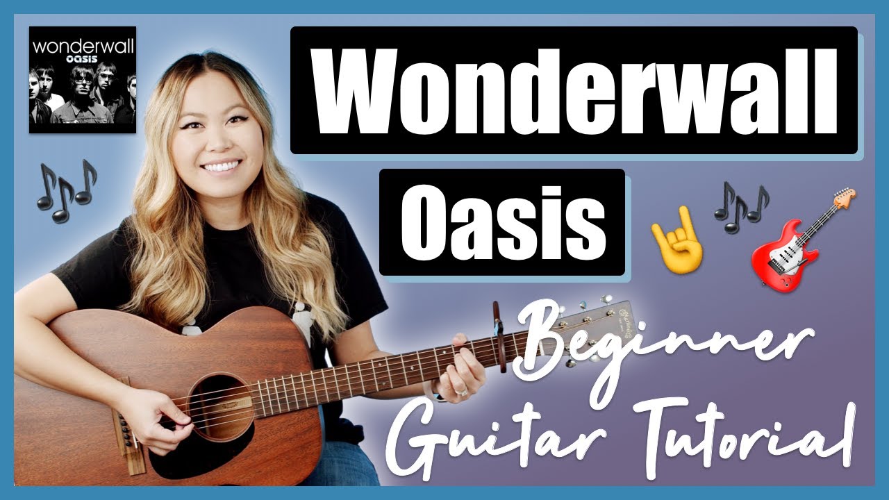 Урок игры на гитаре Wonderwall ЛЕГКИЙ — Oasis [Аккорды | Игра боем | Игра под фонограмму] (Подход...