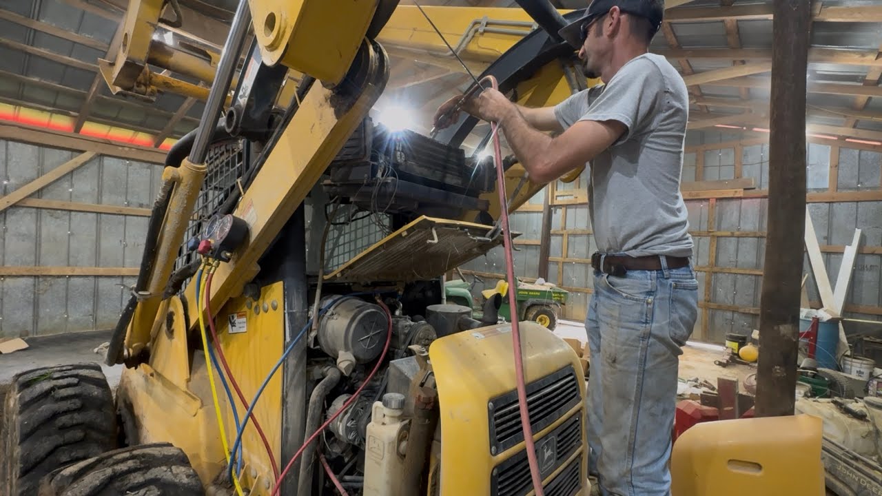 John Deere 260 Skid steer A/C repair #automobile #johndeere #georgia#vlog #diesel
