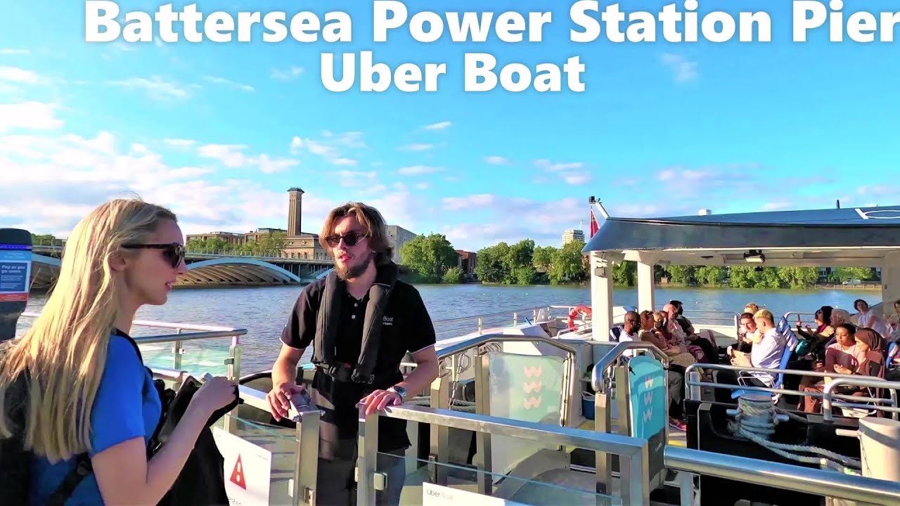 Uber Boat, Battersea Power Station Pier, London Autumn Walk.