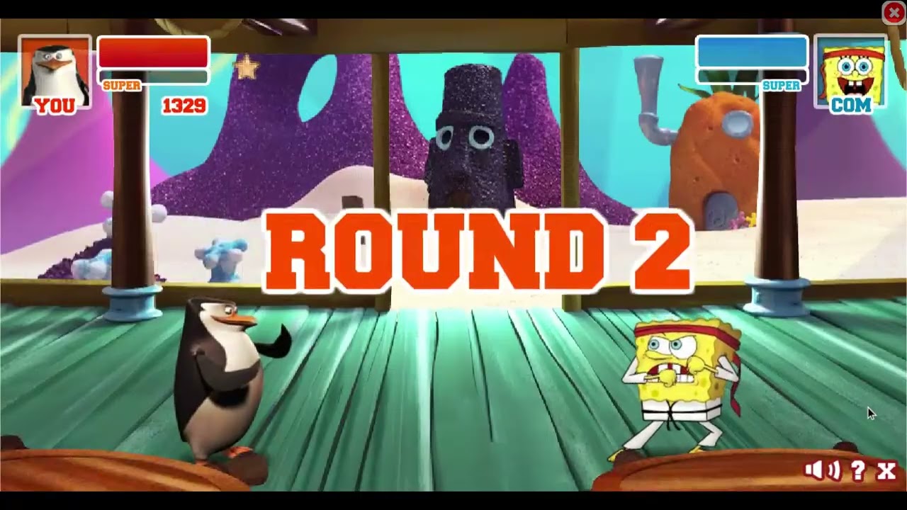 Super Brawl 2 Skipper vs Classic Spongebob