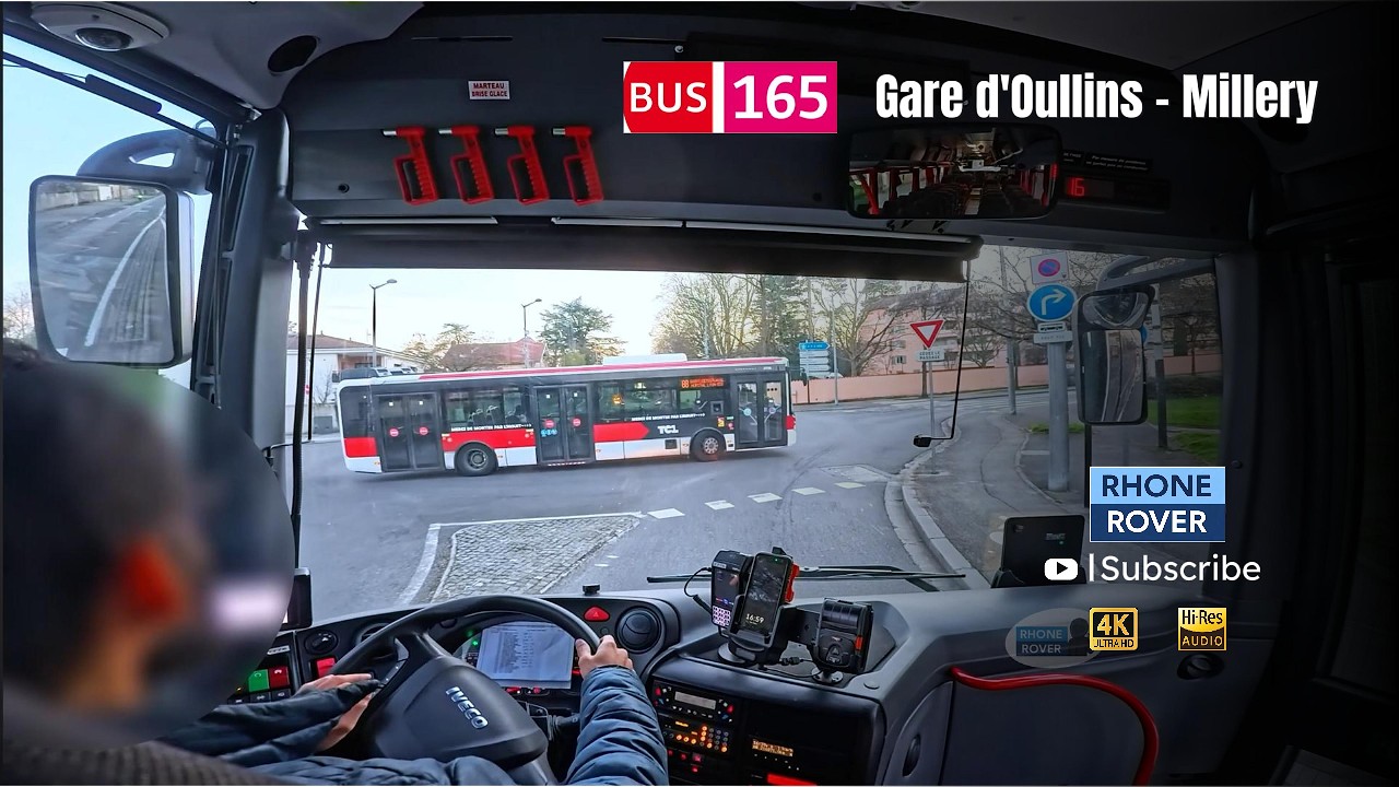 [CABIN VIEW] Ligne 165 du réseau TCL Lyon direction Millery L'Etang
