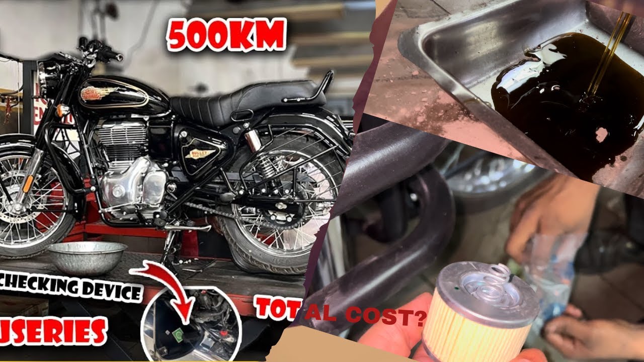 Royal Enfield bullet first  service | 500 kms | full explained in detail
