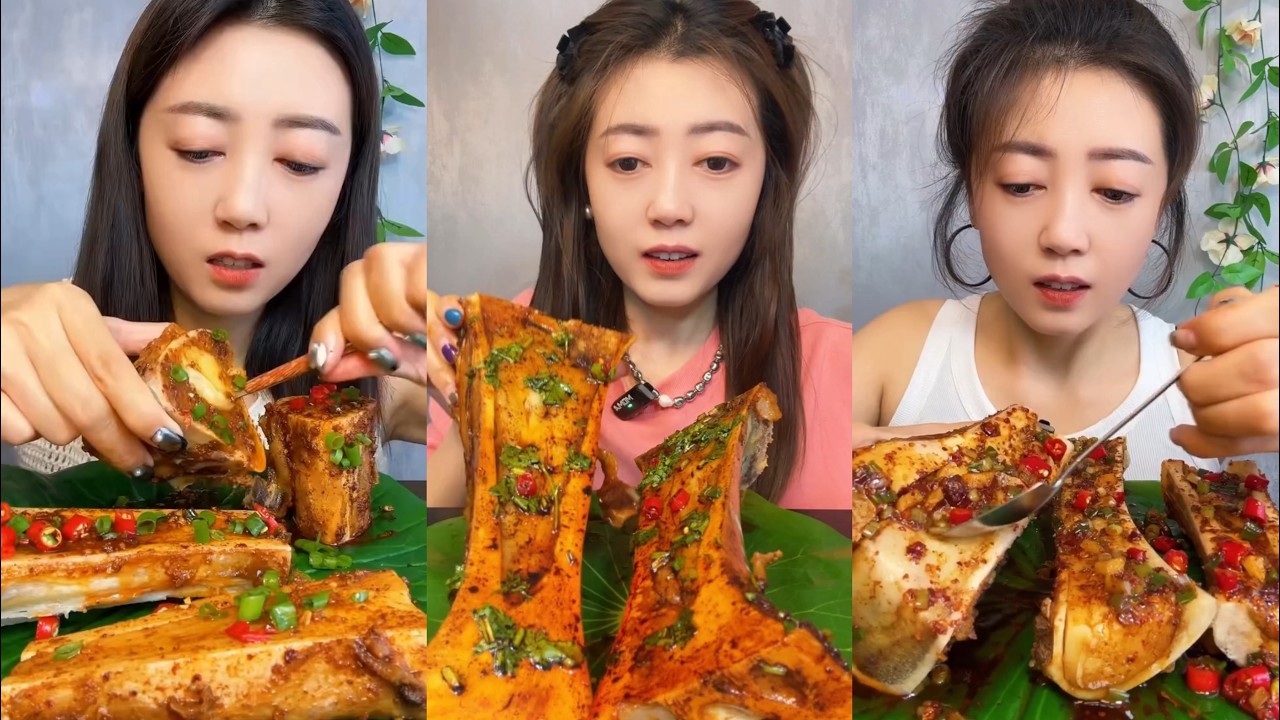 asmr super fatty spicy bone marrow mukbang - thánh ăn tủy xương siêu cay - mukbang eating show #831