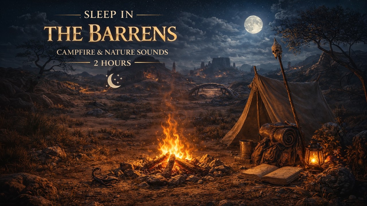 Sleep in The Barrens 🌙 | WoW Relaxing Music & Campfire Sounds (2 Hours)