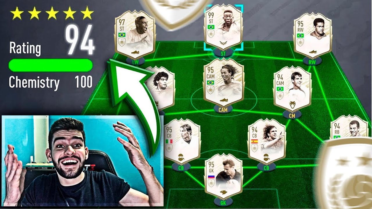CONSEGUI!! TIME FULL ICON NO FUT DRAFT!!! ABSURDO DEMAIS!! FIFA 20